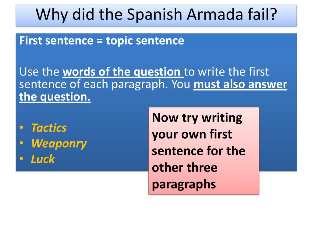 The Spanish Armada L O How do we write a good essay ppt download